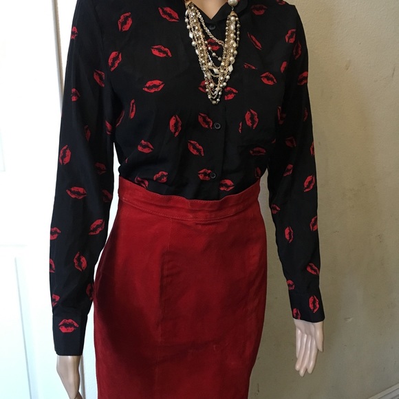 Vintage IOU leather - suede skirt - Picture 4 of 4